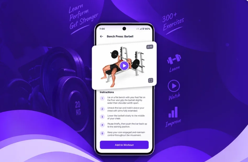 FitHero exercise video and instructions for the barbell bench press